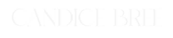White text on a black background reads CANDICE BREE in an elegant, thin serif font.